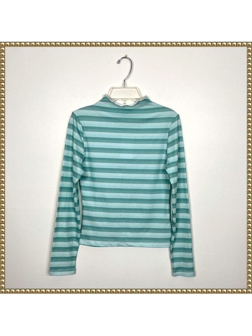 Nordstrom Cali Girls Small Green Stripe Top NWT